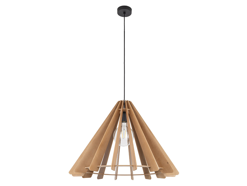 Lampa wisząca Eris Wood 64 cm drewniana beżowa 296136