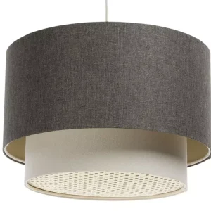 Lampa wisząca ERUTAN DOUBLE RATTAN 40 szara/kremowa 391656 Lampa wisząca ERUTAN DOUBLE RATTAN 40 szara/kremowa 391656