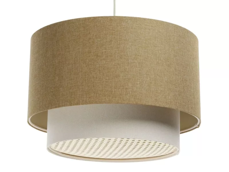 Lampa wisząca ERUTAN DOUBLE RATTAN 40 żółta/kremowa 391321