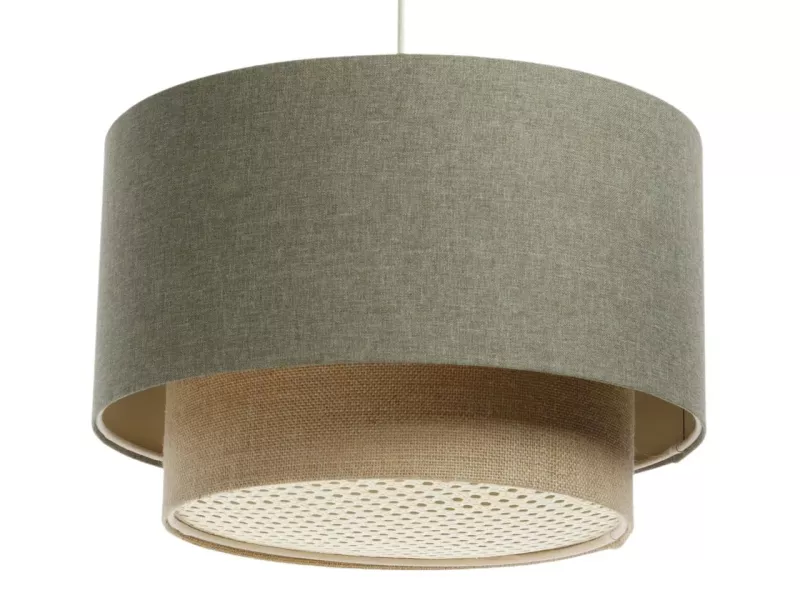 Lampa wisząca ERUTAN DOUBLE RATTAN 50 zielona/beżowa 391672