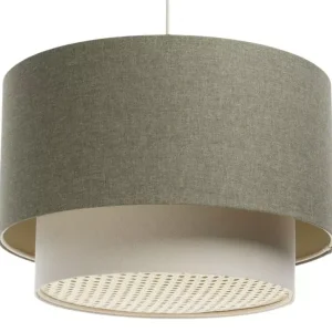 Lampa wisząca ERUTAN DOUBLE RATTAN 50 zielona/kremowa 391170 Lampa wisząca ERUTAN DOUBLE RATTAN 50 zielona/kremowa 391170