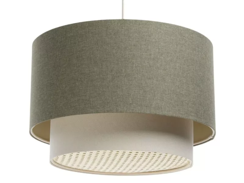 Lampa wisząca ERUTAN DOUBLE RATTAN 50 zielona/kremowa 391170
