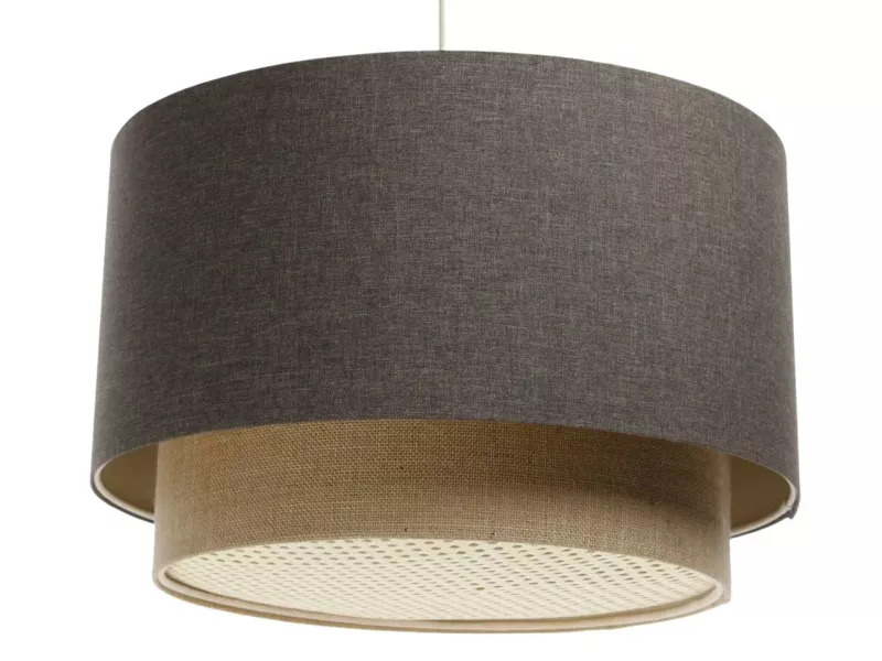 Lampa wisząca ERUTAN DOUBLE RATTAN 60 szara/beżowa 391702