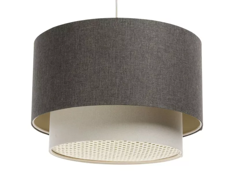 Lampa wisząca ERUTAN DOUBLE RATTAN 60 szara/kremowa 391407