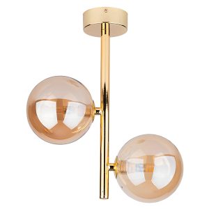 Lampa wisząca Estera 2-punktowa szklana złota 57029