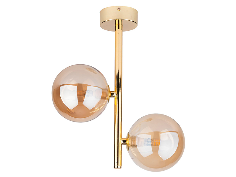 Lampa wisząca Estera 2-punktowa szklana złota 57029
