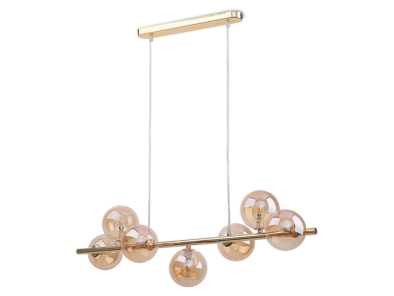 Lampa wisząca Estera 7-punktowa metalowa złota 57038