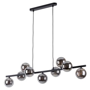Lampa wisząca Estera Black 9-punktowa szklana srebrna 55777 Lampa wisząca Estera Black 9-punktowa szklana srebrna 55777