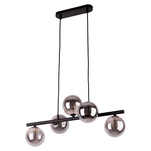 Lampa wisząca Estera Black5-punktowa szklana srebrna 55773 Lampa wisząca Estera Black5-punktowa szklana srebrna 55773