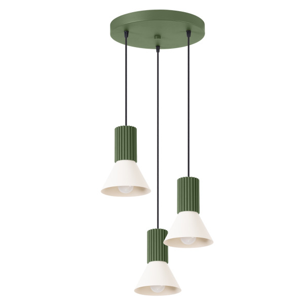 Lampa wisząca ESTRIA 3P beżowa/zielona oliwka 925203