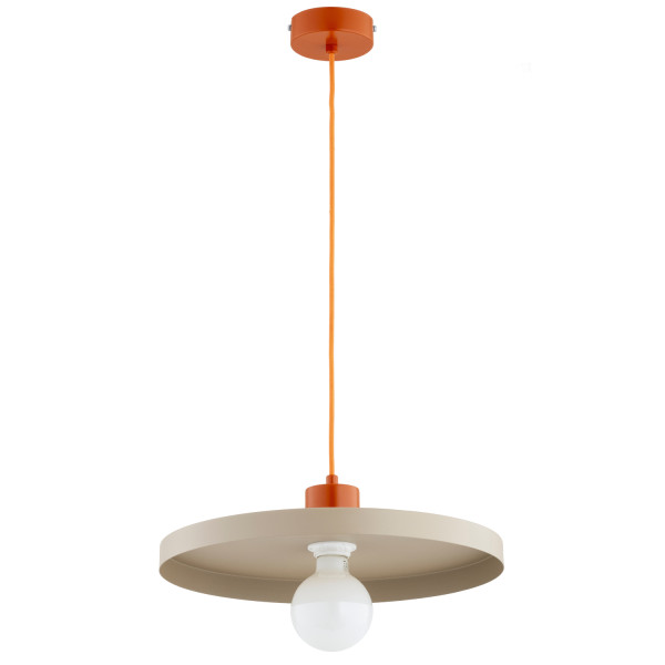 Lampa wisząca ETERI płaski talerz beżowa 1xE27x15W wym:80x40x40cm IP20 Alfa 1025391