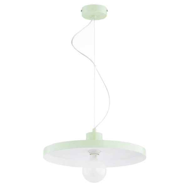 Lampa wisząca ETERI płaski talerz zielona 1xE27x15W IP20 Alfa 1025375