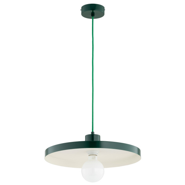 Lampa wisząca ETERI płaski talerz zielona 1xE27x15W IP20 Alfa 1025325
