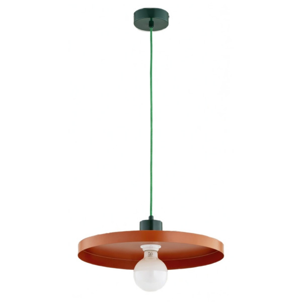 Lampa wisząca ETERI płaski talerz żółto-pomarańczowa 1xE27x15W IP20 Alfa 1025382