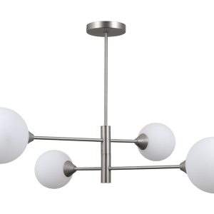 Lampa wisząca Evora 4-punktowa stalowa srebrno-biała 45144 Lampa wisząca Evora 4-punktowa stalowa srebrno-biała 45144