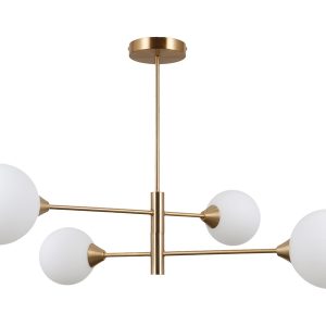 Lampa wisząca Evora 4-punktowa szklana biało-złota 45143 Lampa wisząca Evora 4-punktowa szklana biało-złota 45143