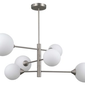 Lampa wisząca Evora 6-punktowa stalowa srebrna 45146 Lampa wisząca Evora 6-punktowa stalowa srebrna 45146