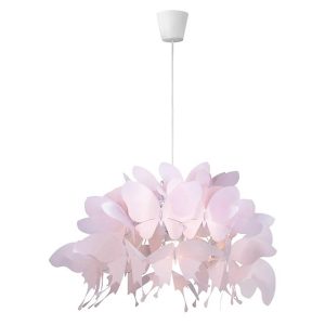 Lampa wisząca Farfalla metalowo-akrylowa biało-różowa 47596 Lampa wisząca Farfalla metalowo-akrylowa biało-różowa 47596