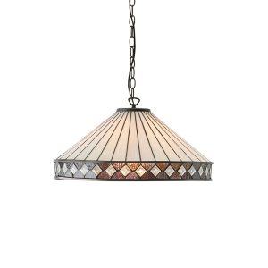 Lampa wisząca FARGO diamenty brązowa 1xE27x40W wym:149x50x50cm IP20 Tiffany 988661 Lampa wisząca FARGO diamenty brązowa 1xE27x40W wym:149x50x50cm IP20 Tiffany 988661