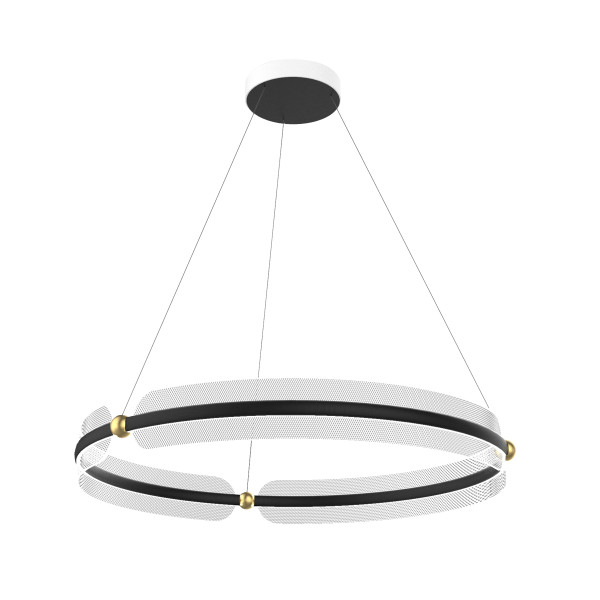 Lampa wisząca Faris okrągła czarno-złota LED 53W 3000K 3600lm IP20 Italux 1019137