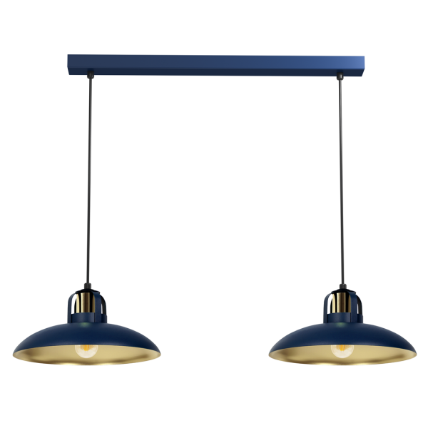 Lampa wisząca FELIX niebieski-złoty metal E27 90 cm 1072015