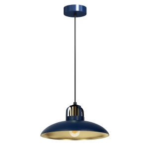 Lampa wisząca FELIX niebieski-złoty metal E27 90 cm 1071935 Lampa wisząca FELIX niebieski-złoty metal E27 90 cm 1071935