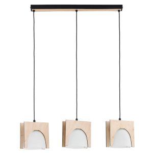 Lampa wisząca FERIO kwadratowe obramówki kloszy jasne drewno 3xE27x15W Alfa 1025385 Lampa wisząca FERIO kwadratowe obramówki kloszy jasne drewno 3xE27x15W Alfa 1025385