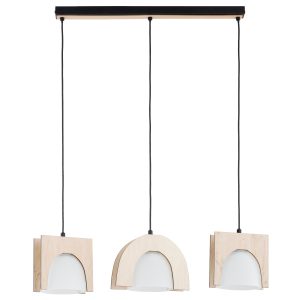 Lampa wisząca FERIO mieszane obramówki kloszy jasne drewno 3xE27x15W Alfa 1025405 Lampa wisząca FERIO mieszane obramówki kloszy jasne drewno 3xE27x15W Alfa 1025405