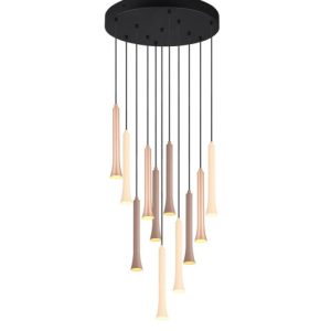 Lampa wisząca FIATO brązowo-czarna LED 11x3W Odcienie bieli 1400lm Trio 835959 Lampa wisząca FIATO brązowo-czarna LED 11x3W Odcienie bieli 1400lm Trio 835959