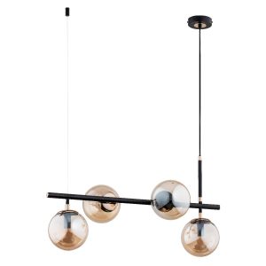 Lampa wisząca FIORE czarno-bursztynowy-złota 4xE14x10W IP20 Alfa 1019358 Lampa wisząca FIORE czarno-bursztynowy-złota 4xE14x10W IP20 Alfa 1019358