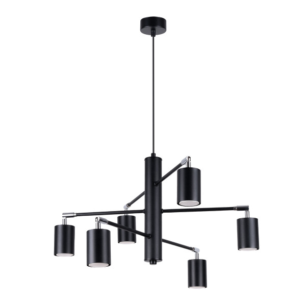 Lampa wisząca FJELLO czarna 6xGU10x10W wym:125x77x77cm IP20 Pure Lume 1019410