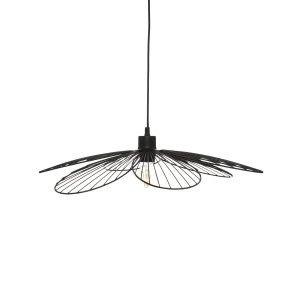 LAMPA WISZĄCA Fleur czarna METALOWA klosz w kształcie kwiatu 438650 LAMPA WISZĄCA Fleur czarna METALOWA klosz w kształcie kwiatu 438650