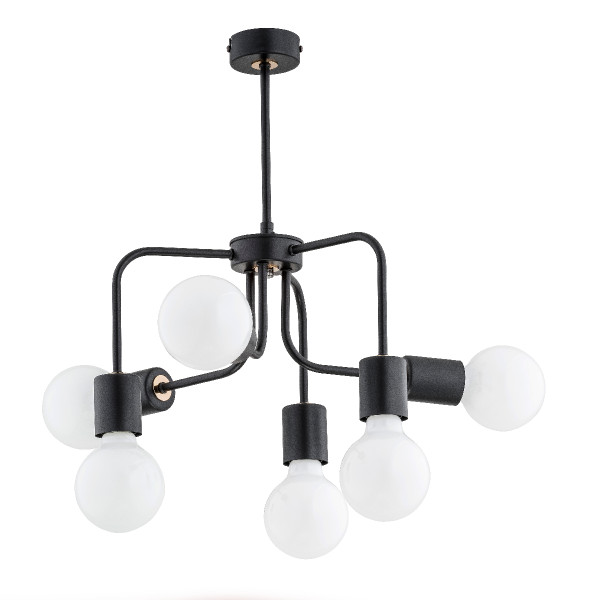 Lampa wisząca FLEXY białe kule czarna 6xE27x15W wym:45x43x43cm IP20 Alfa 1030172