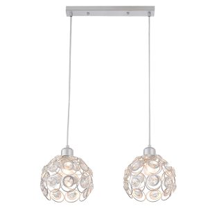 Lampa wisząca Florence 2-punktowa srebrna 190728 Lampa wisząca Florence 2-punktowa srebrna 190728
