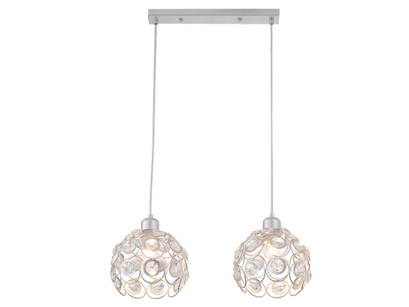 Lampa wisząca Florence 2-punktowa srebrna 190728