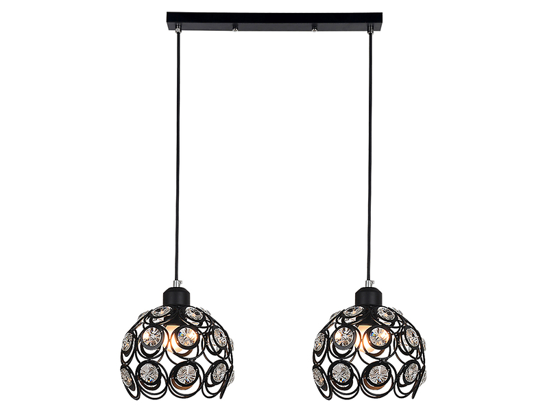 Lampa wisząca Florence 2-punktowa stalowa czarna 190726