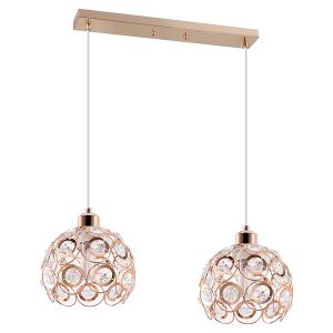 Lampa wisząca Florence 2-punktowa stalowa złota 382098 Lampa wisząca Florence 2-punktowa stalowa złota 382098