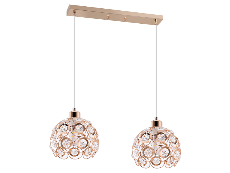 Lampa wisząca Florence 2-punktowa stalowa złota 382098