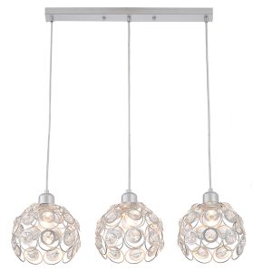 Lampa wisząca Florence 3-punktowa stalowa srebrna 190732 Lampa wisząca Florence 3-punktowa stalowa srebrna 190732