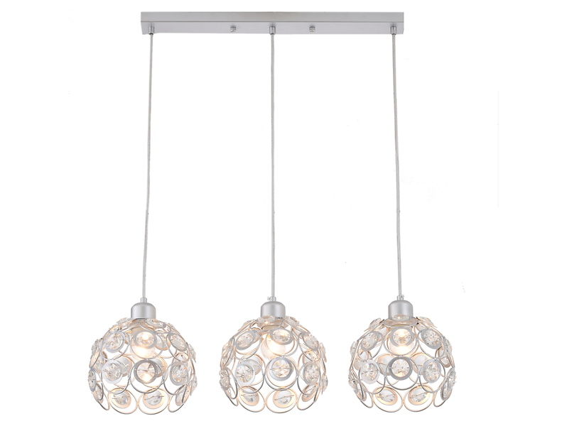 Lampa wisząca Florence 3-punktowa stalowa srebrna 190732