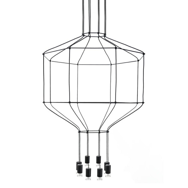 Lampa wisząca FLUSSO 8 czarna 148341