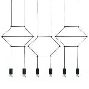 Lampa wisząca FLUSSO LINE 6 czarna 341040 Lampa wisząca FLUSSO LINE 6 czarna 341040