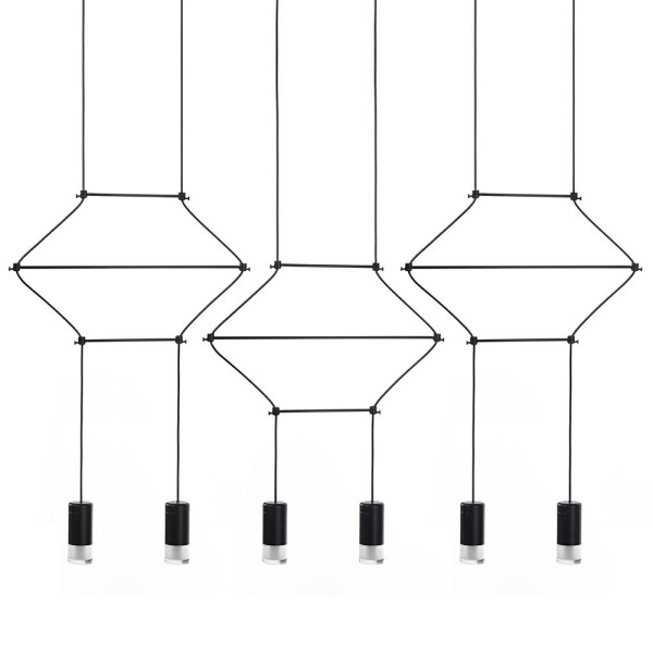 Lampa wisząca FLUSSO LINE 6 czarna 341040