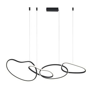 Lampa wisząca FONTE czarna LED 4x60W Odcienie bieli 5300lm Italux 836453 Lampa wisząca FONTE czarna LED 4x60W Odcienie bieli 5300lm Italux 836453