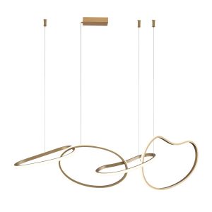 Lampa wisząca FONTE złota LED 4x60W Odcienie bieli 5300lm Italux 837359 Lampa wisząca FONTE złota LED 4x60W Odcienie bieli 5300lm Italux 837359