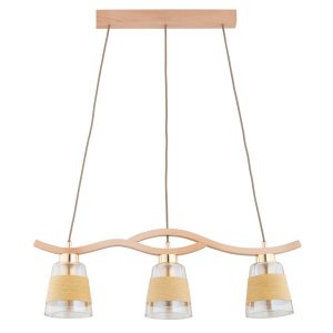 Lampa wisząca FORES jasne drewno-złota 3xE14x10W wym:85x15x68cm IP20 Alfa 991265 Lampa wisząca FORES jasne drewno-złota 3xE14x10W wym:85x15x68cm IP20 Alfa 991265