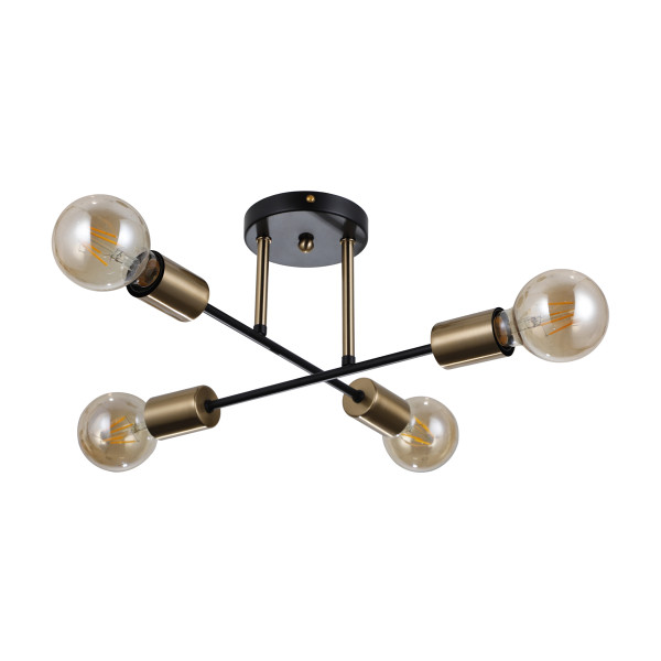 Lampa wisząca Formio skrzyżowane ramiona czarna 4xE27x40W IP20 Italux 1030291