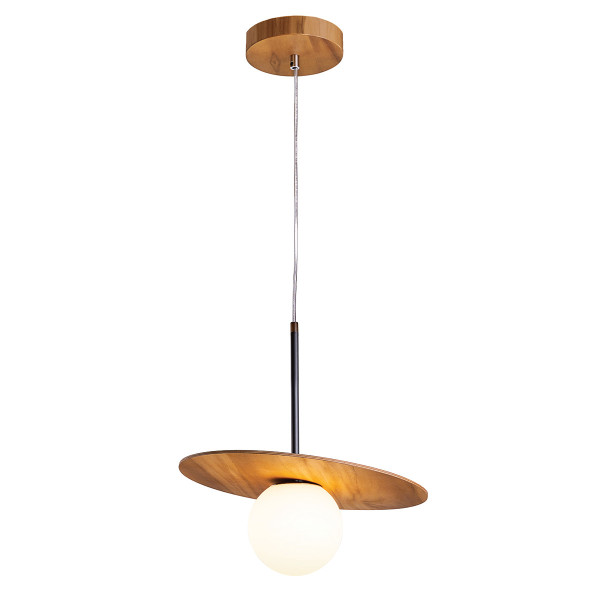 Lampa wisząca fornir tekowy ORBIT 1xE27x40W wym: 359,9x40x40 cm Quintiesse 836957
