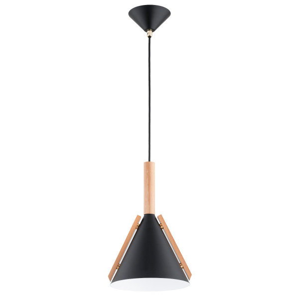 Lampa wisząca FORTEL stożek czarna 1xE27x15W wym:75x23x23cm IP20 Alfa 1025527