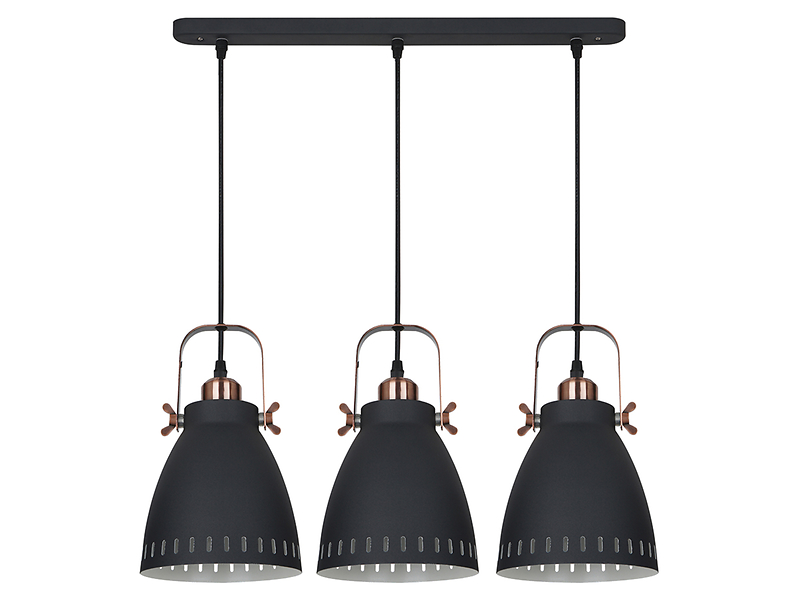 Lampa wisząca Franklin 3-punktowa stalowa grafitowa 34982